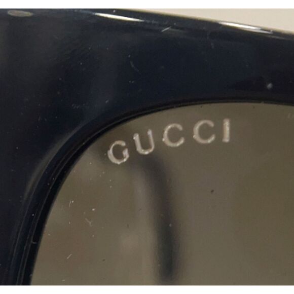 Gucci 58mm Round Cat Eye Sunglasses Black Gold